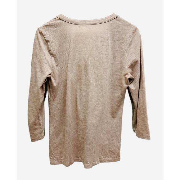 Ann Taylor LOFT Ruffle Button Cardigan Top Cotton Medium Beige - Picture 7 of 8